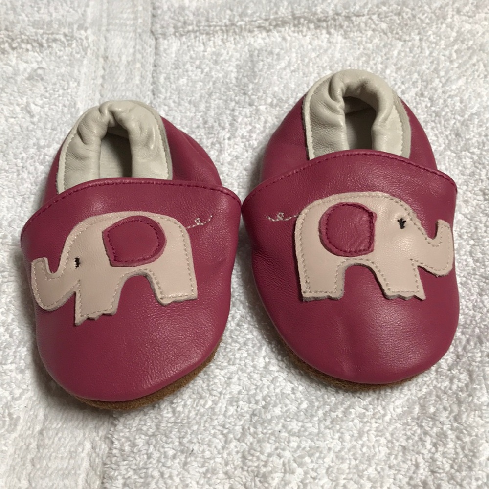 Pink elephant leather booties